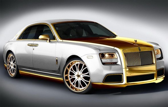Rolls Royce Ghost Fenice Milano in Gold Tuning Wallpaper