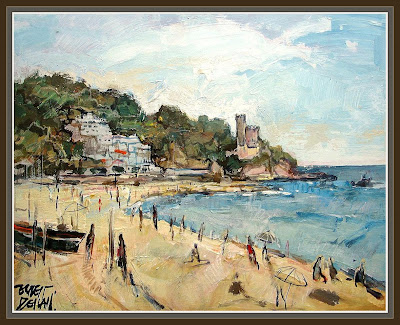 LLORET DE MAR-PLAYA-CASTILLO-MARINA-PINTURA-MARINAS-ERNEST DESCALS