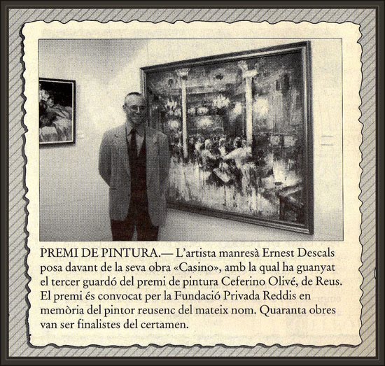 REUS-FUNDACION PRIVADA REDDIS-ERNEST DESCALS EN NOTICIAS DE PRENSA POR SUS PREMIOS DE PINTURA EN REUS-funcadio privada redis REUS-FUNDACIO PRIVADA REDDIS-ERNEST DESCALS-PREMIOS PINTURA