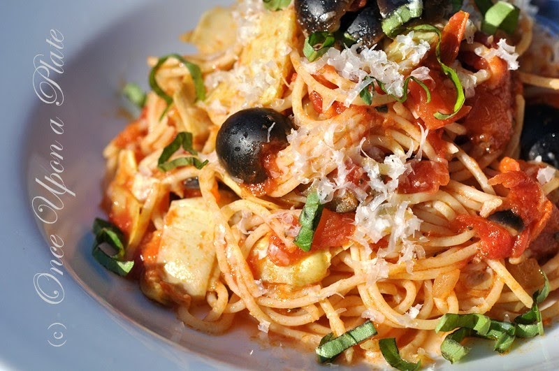 Once Upon a Plate The Recipes Capellini with Olive, Artichoke and
