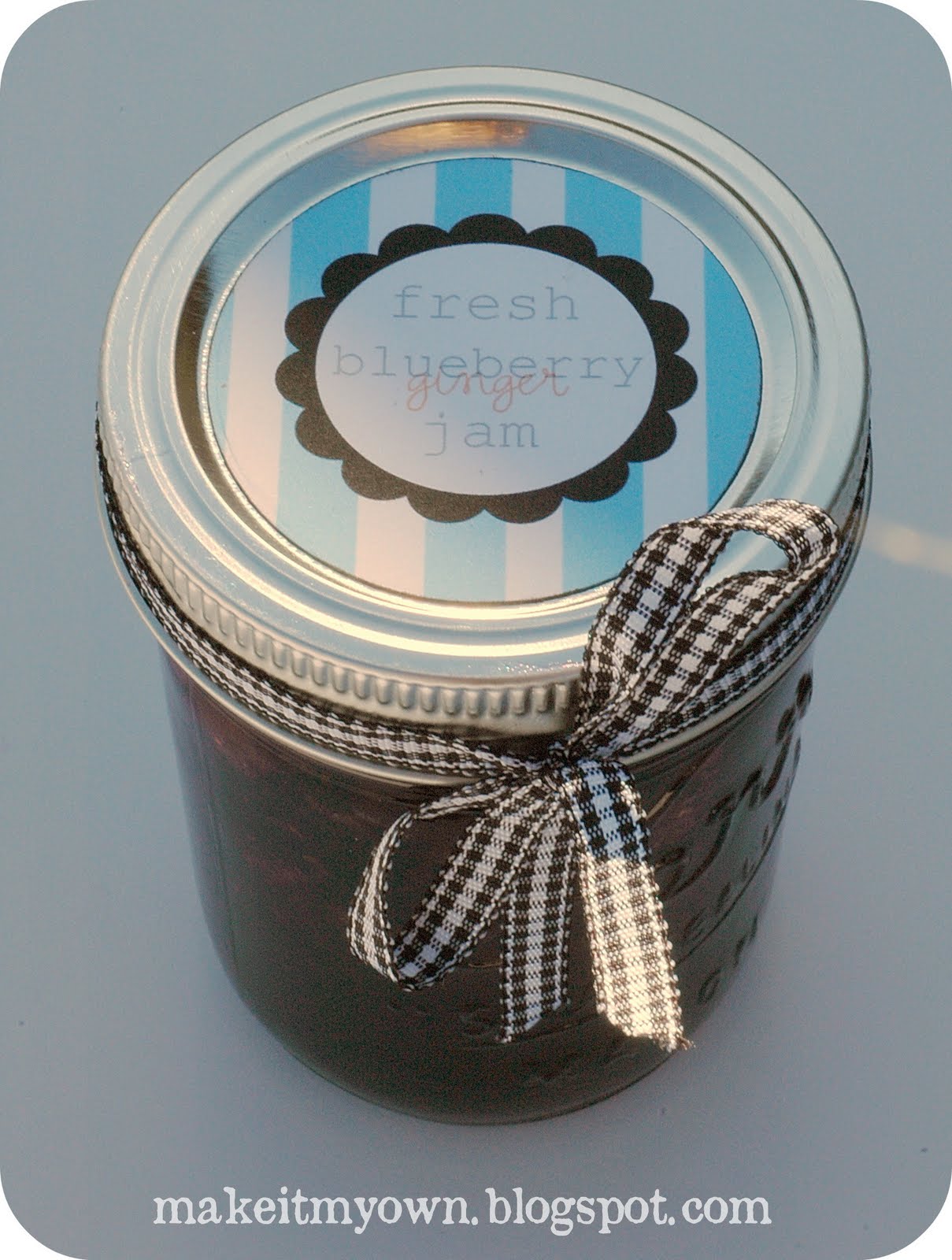 Ruffled Sunshine Blueberry Ginger Jam {recipe & printable}