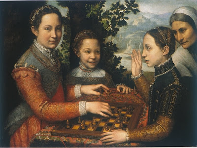 Lucia, Minerva and Europa Anguissola Playing Chess