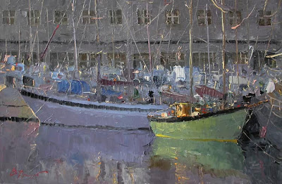 Russian Artist Oleg Trofimoff. Boat Painting