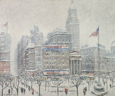 Winter Painting by  Guy Wiggins American Impressionist