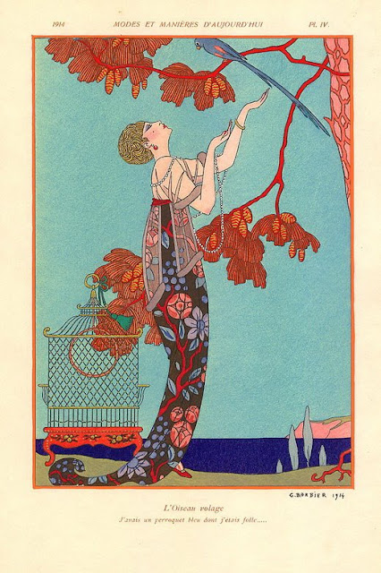George Barbier fashion illustration,French artist George Barbier, Art Deco fashion illustration