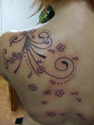 Upper Back Japanese Tattoos With Image Cherry Blossom Tattoo Designs