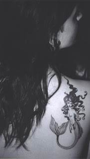 Upper Back Mermaid Tattoo Design