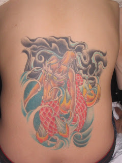 Lower Back Mermaid Tattoo Design