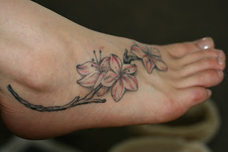 Female Japanese Tattoos With Image Japanese Cherry Blossom Tattoo Designs Especially Japanese Cherry Blossom Foot Tattoo 7