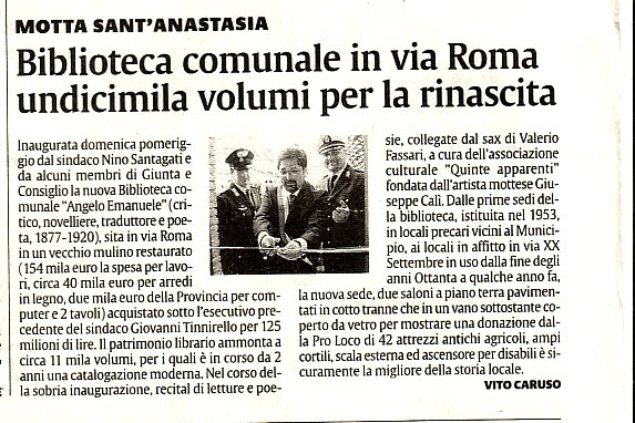 Articolo Quotidiano "La Sicilia"