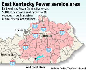 Kentucky electric utilities map
