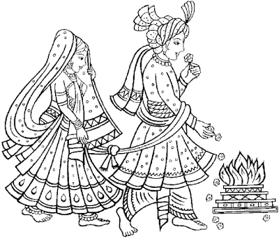 Indian marriage style across fire