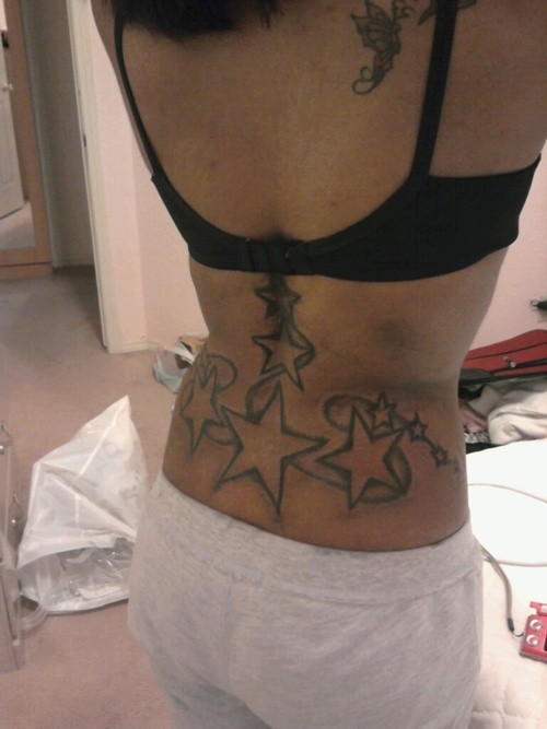 lower back star tattoos for women. Women Star Lower Back Tattoos