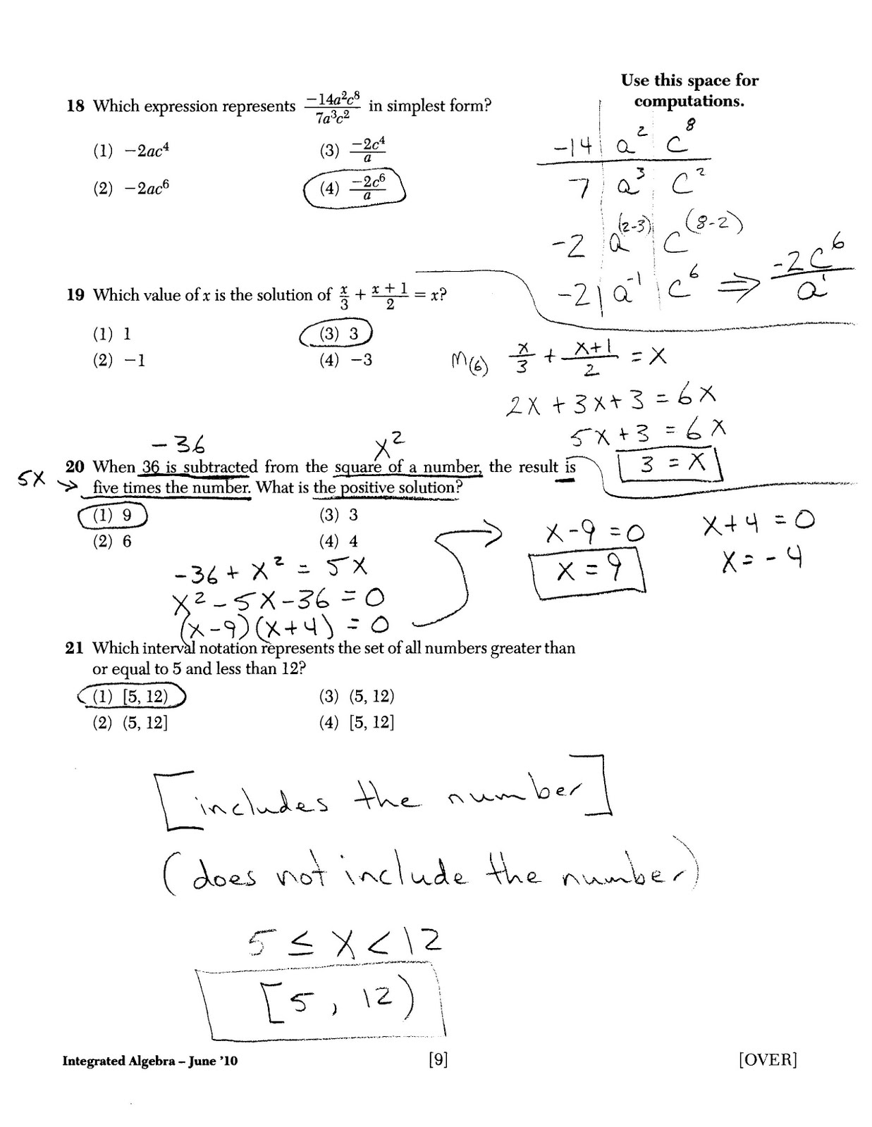 Algebra 1 Midterm Review Packet With Answers ans Algebra 1 Midterm Review Packet With Answers