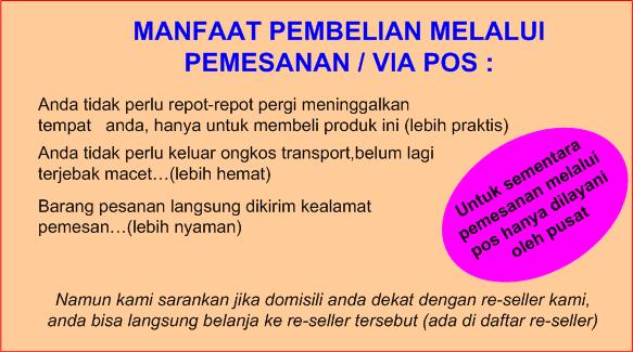 PEMESANAN VIA POS / ONLINE :