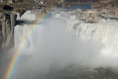 Promises, promises. Rainbow at Shoshone Falls.