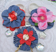Os enfeites de flores nas roupas vieram firme na moda primavera verão, . (jeans flores capa)