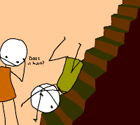Falling down stairs