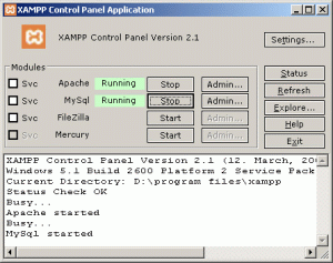 XAMPP – easy way to get started with PHP/MYSQL
