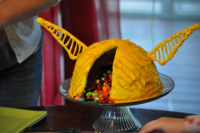 golden snitch cake