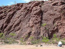 Paredão com a rocha encaixante do Minério de cobre