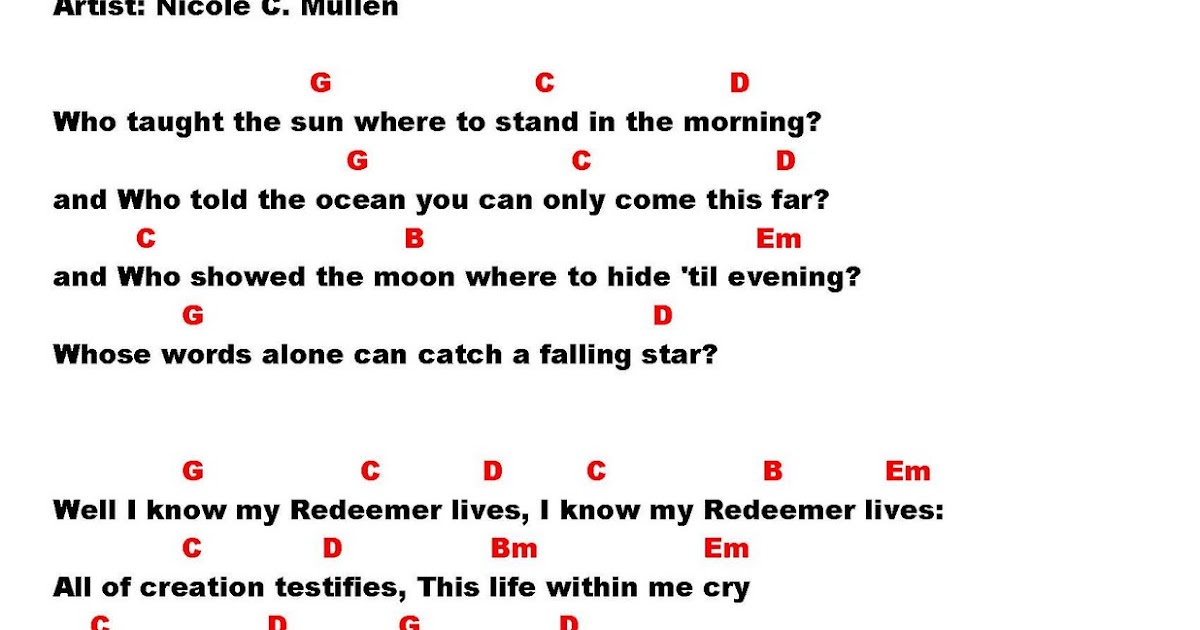 MY REDEEMER LIVES (Mullen) - lyrics and chords ~ Faith and Music