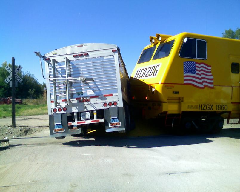 A semi truck loaded with grain