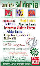 Sábado 6 de Diciembre Peña Solidaria