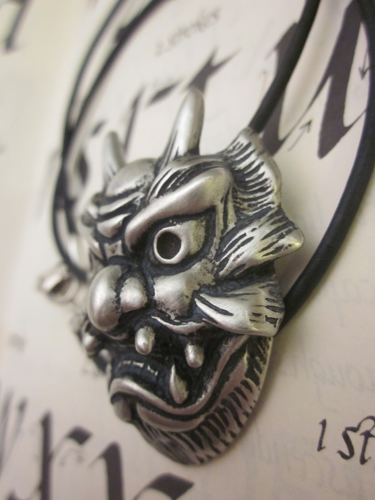 Lunar Opus Japanese Demon Oni Mask Necklace