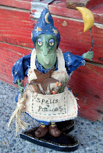 Bumbling Witch, clay sculpture