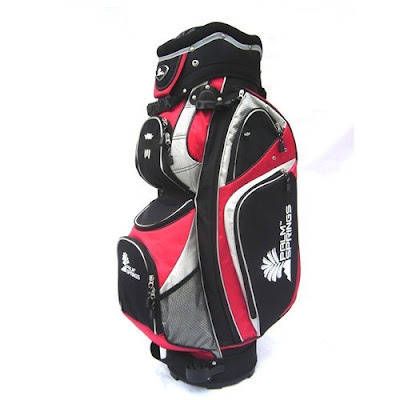 University of Nevada Las Vegas (UNLV) Rebels colored golf bag that is red and gray.