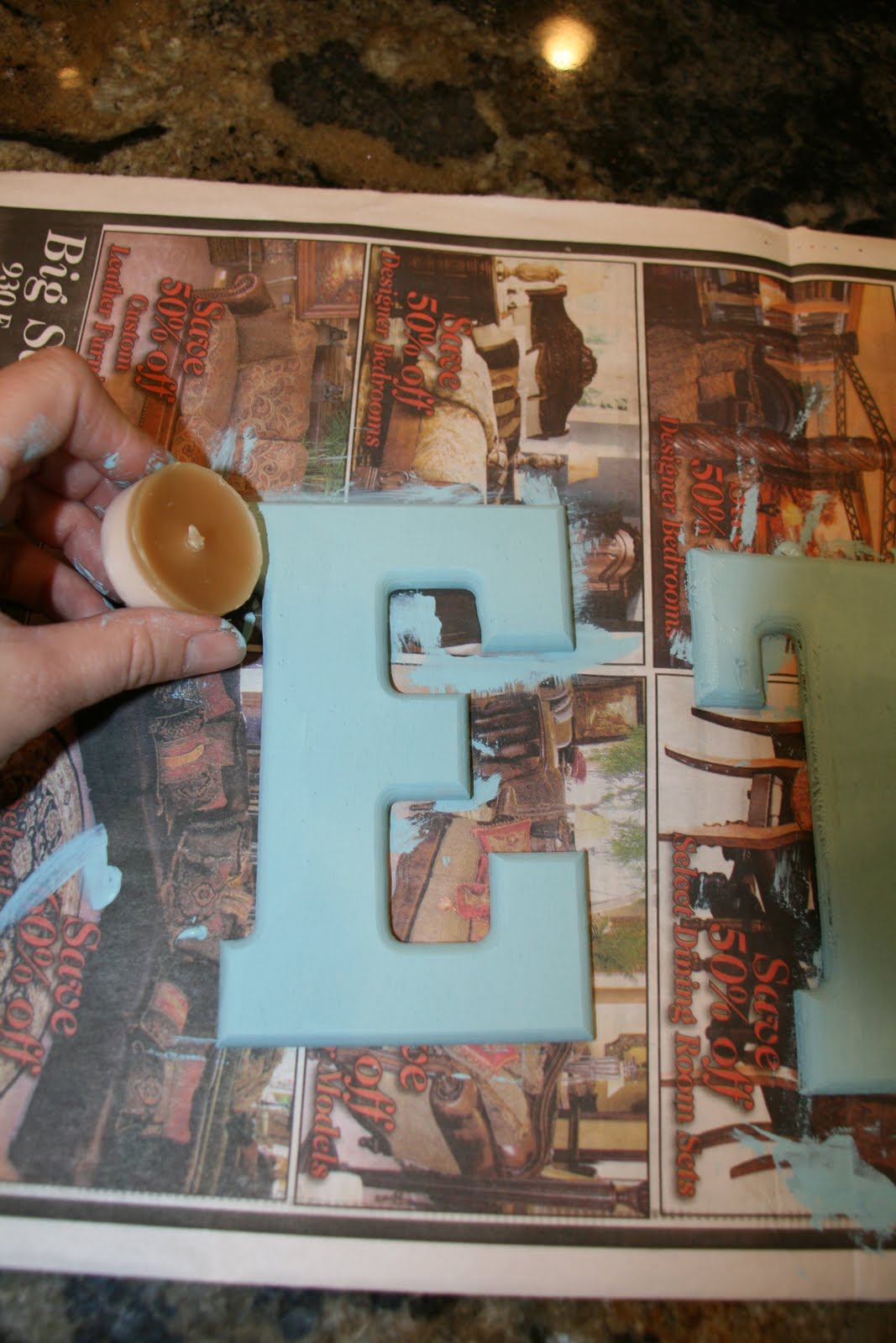 retropolitan Tutorial For Distressed LettersUsing Candle Wax