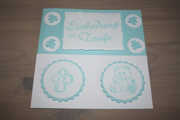 Magische Bastelwelt Einladungskarten Zur Taufe Schnuller Teddy