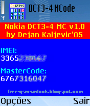 Nokia DCT3, DCT4 Mastercode calculator v1.0 free