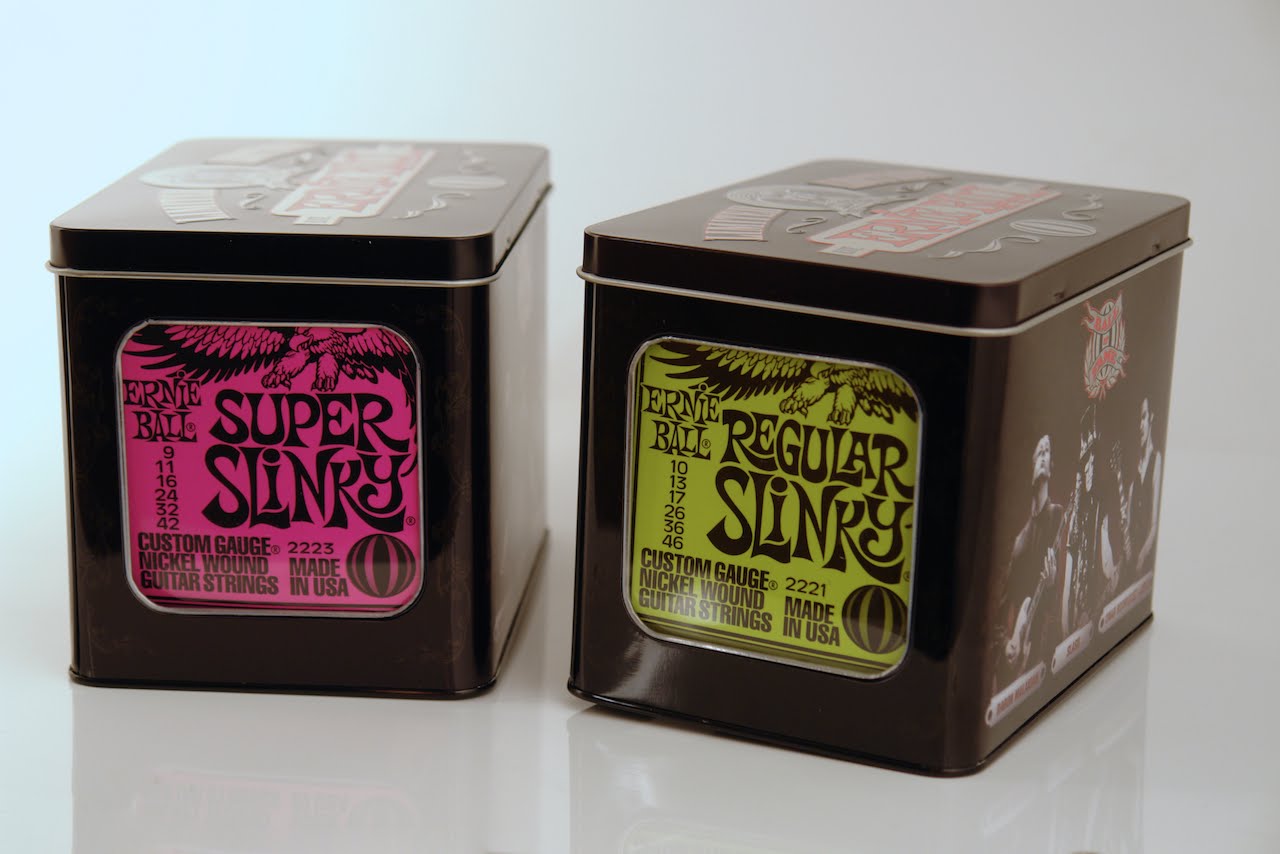 Ernie Ball Super Slinky and Regular Slinky Limited Edition Tins Sound