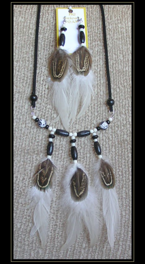 Black Rooster Necklace and Earrings