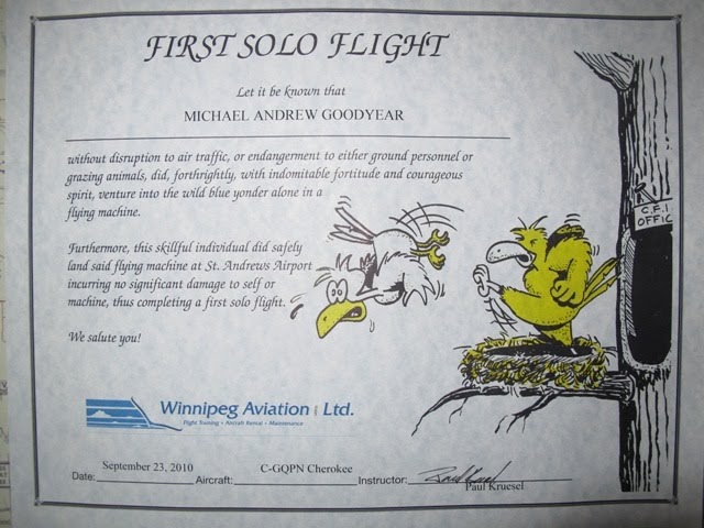 Wings Over Manitoba Day Twenty Five First Solo