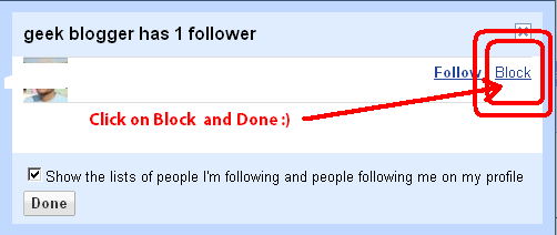 Click on Block