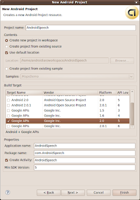 Create Android Applicatio: AndroidSpeech Create Android Applicatio: AndroidSpeech
