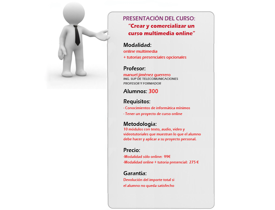 Curso "Crear y comercializar un curso multimedia online"