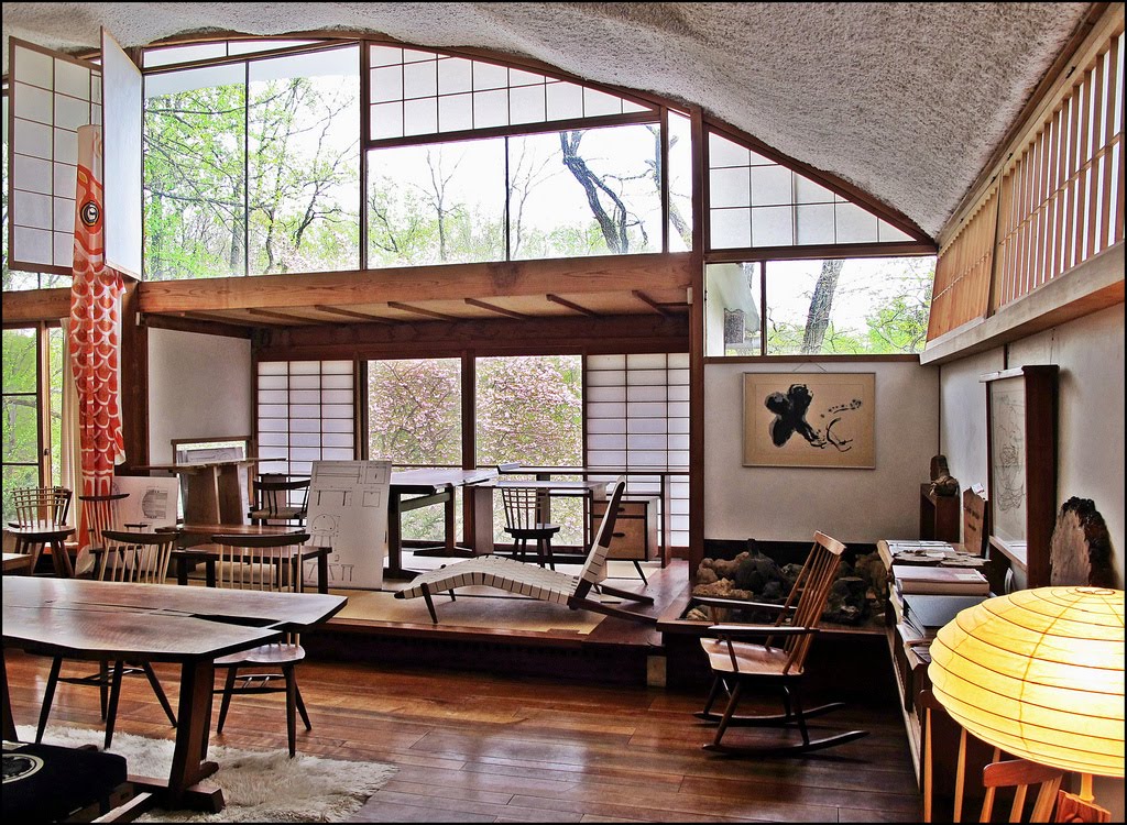 The North Elevation Classic Spaces Nakashima House, Studio + Solebury