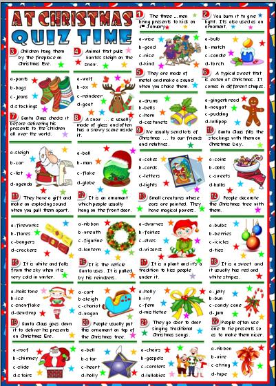 English for children: Christmas quiz
