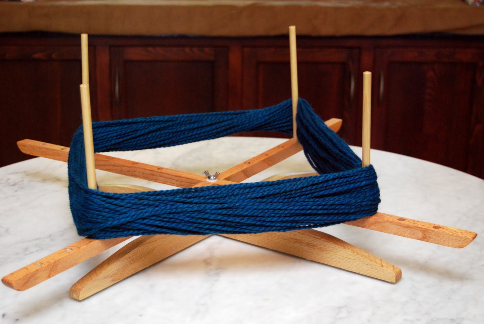 unschool plus homemade yarn swift