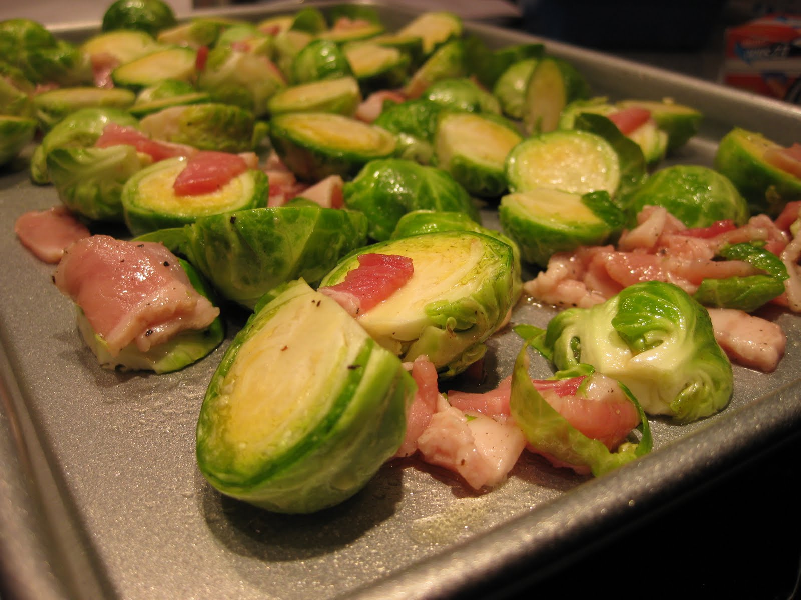 Dinner at Christina's Brussel Sprouts with Bacon and Maple Syrup