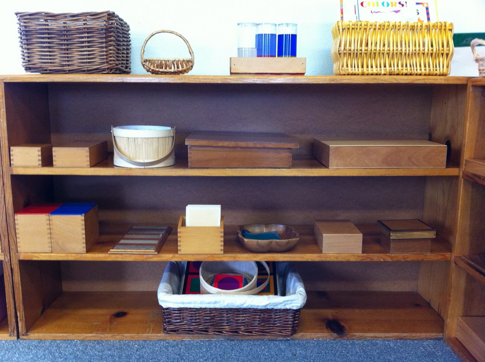 a montessori story Our Sensorial Shelves