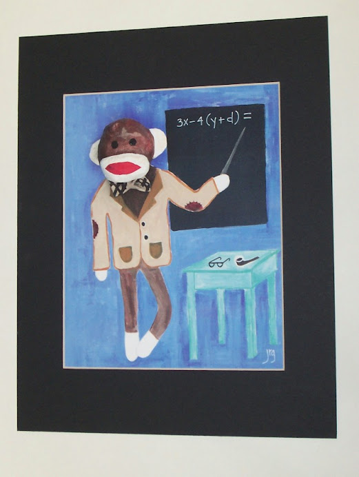 Sock Monkey Print, Math Teacher