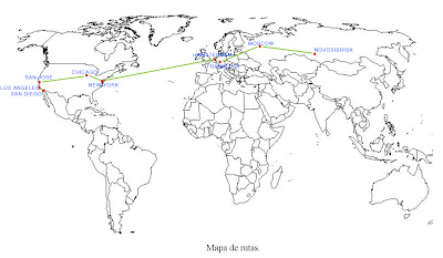 Mapa de Mondo con camino paquete
