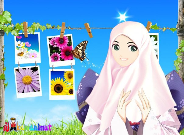 kartun muslimah cute