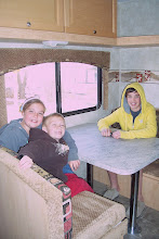 Kids in the trailor waiting for food out of the MICROWAVE!!! wo-HOOO!