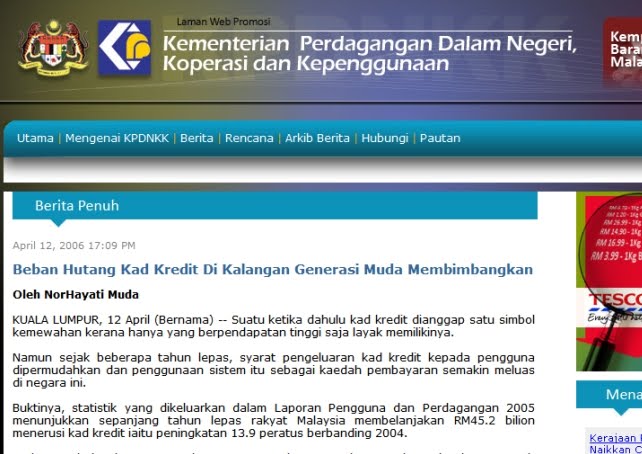 beban hutang, hutang dari kpdnkk, hutang yang banyak dari kad kredit 
